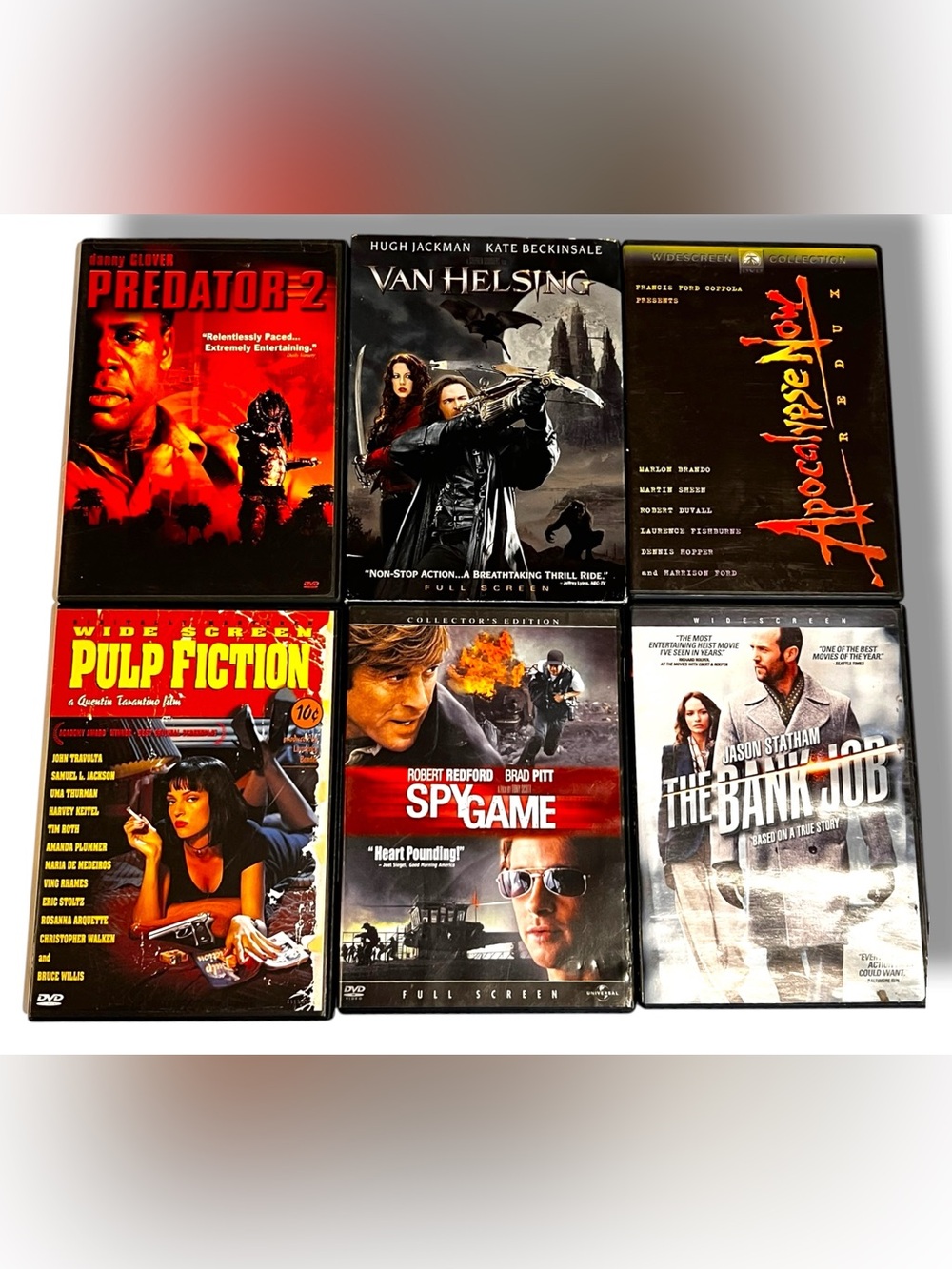 Action Thriller DVD Lot Of 6 Predator Two Pulp Fiction Van Helsing Apocalypse M5